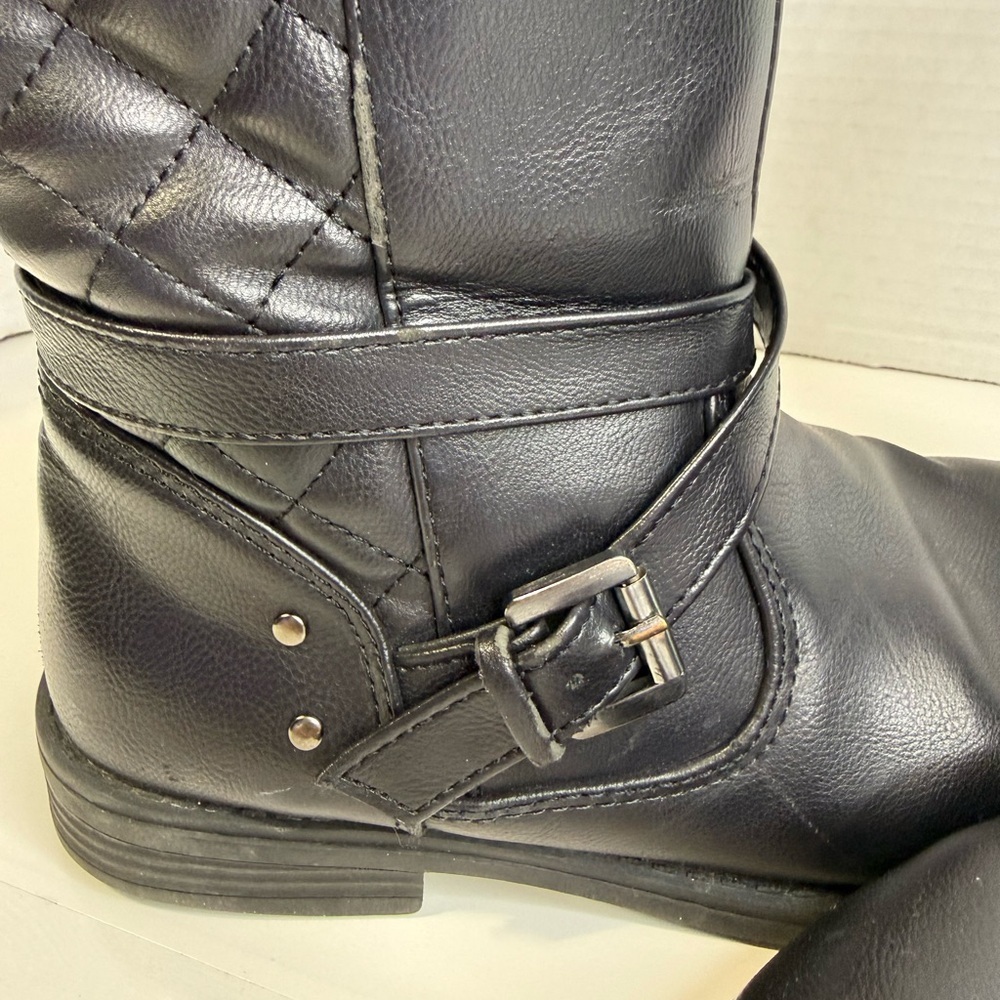 Girls Black Quilted Knee-High Boots size 1 - Picture 7 of 10